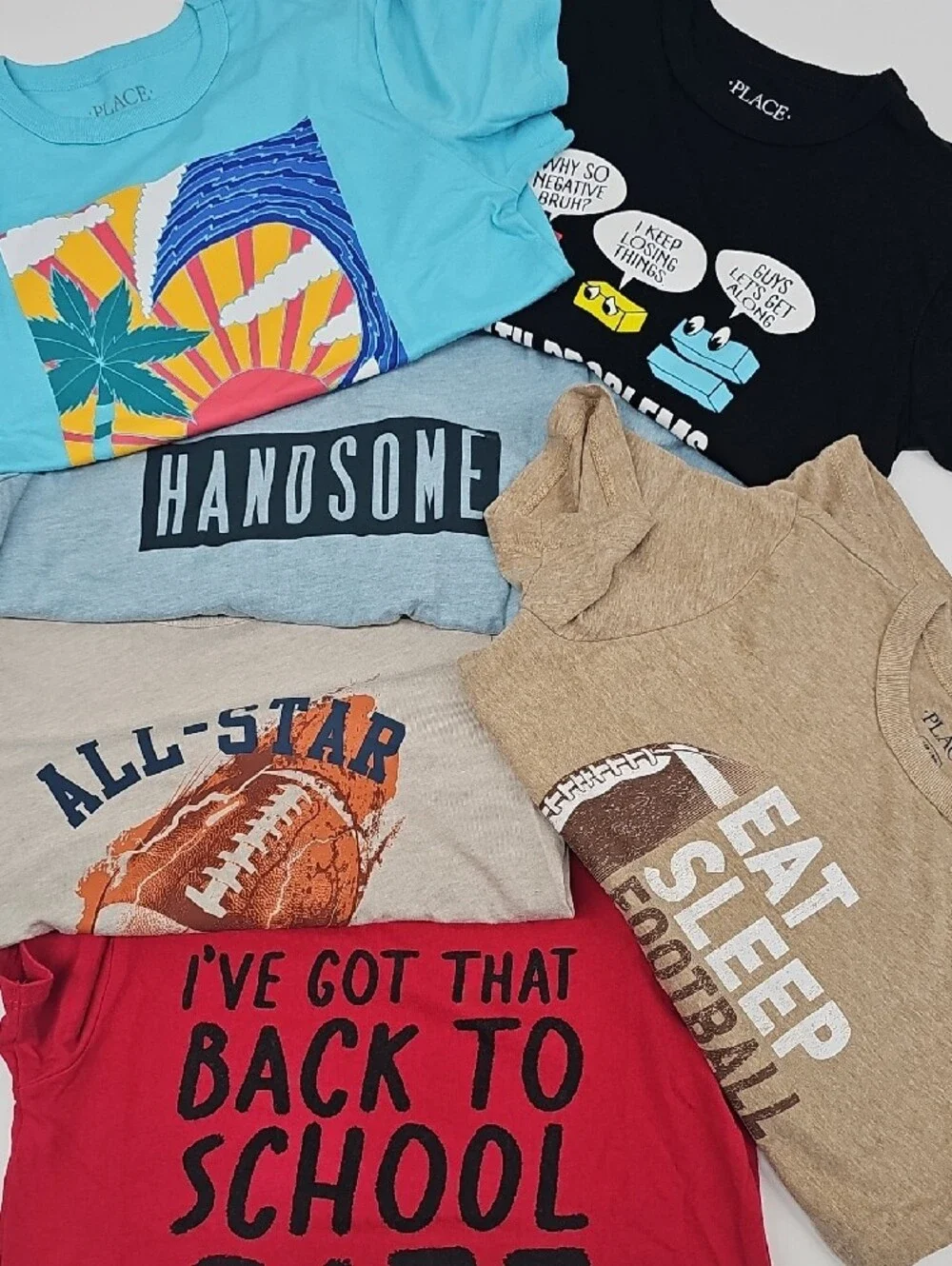 NWOT The Children's Place 6 Piece Graphic Short Sleeve Tee Size 5/6T